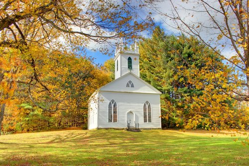 church  new england  fall