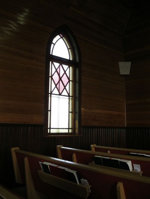 church pews window