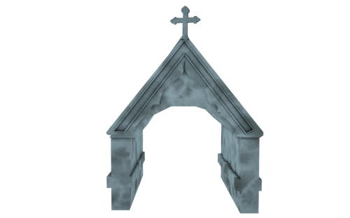church entrance passage cross