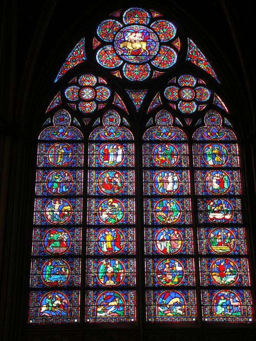 church window notre dam stained glass