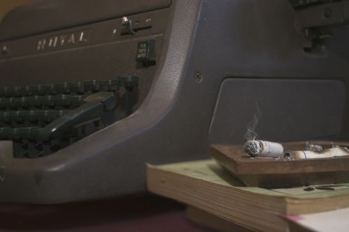 cigar vintage typewriter