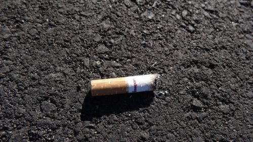 cigarette butt pavement road
