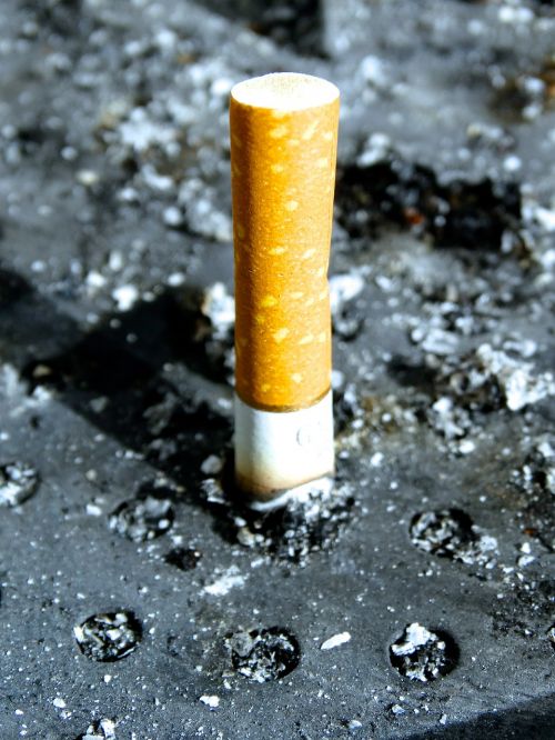cigarette end smoking ash
