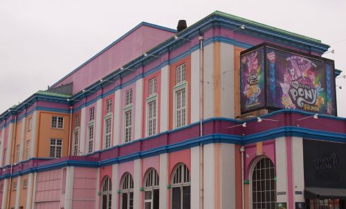 cinema colorful façade