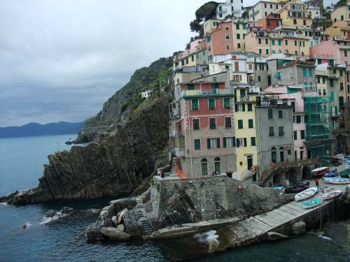 cinque terre village on the rocky coast houses on hillside