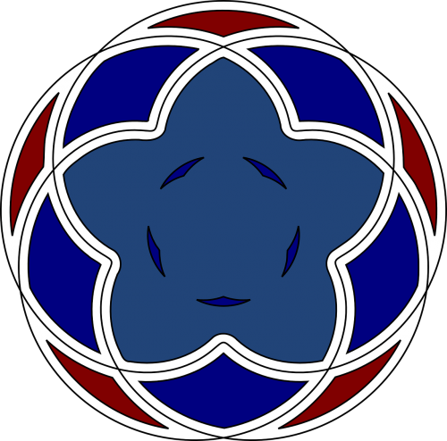 circle geometic cinquefoil