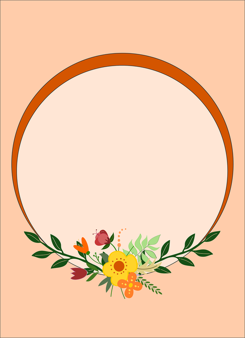 circle  frame  floral