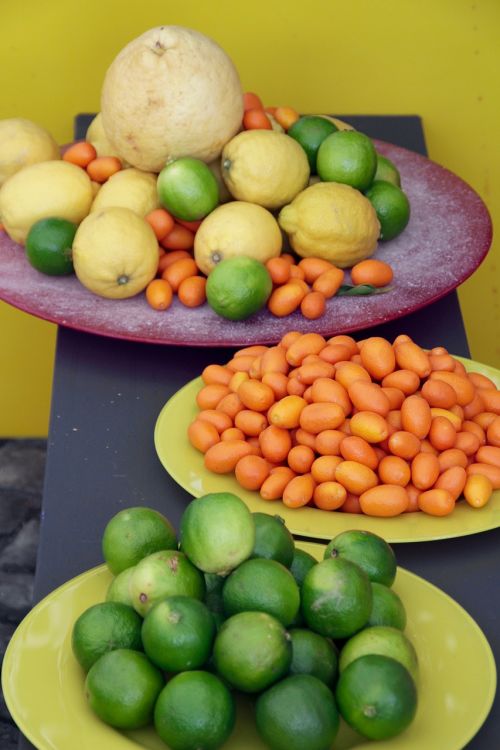 citrus fruits plate lime