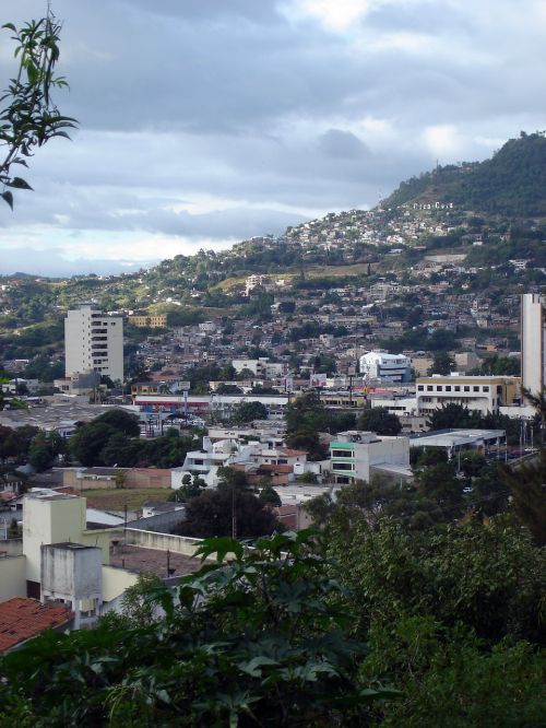 city buildings mountain