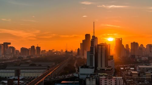 city bangkok sunrise