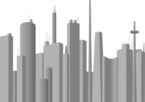 city gray silhouette