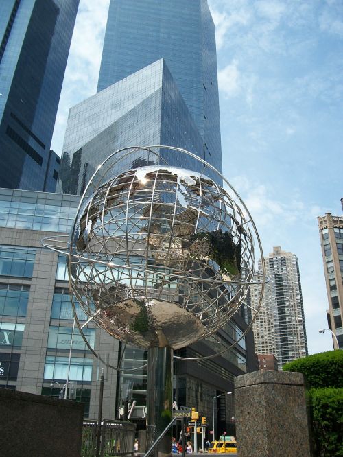 city globe buildings