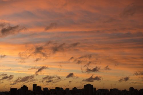 city skyline sunset