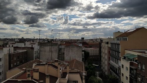 city clouds building