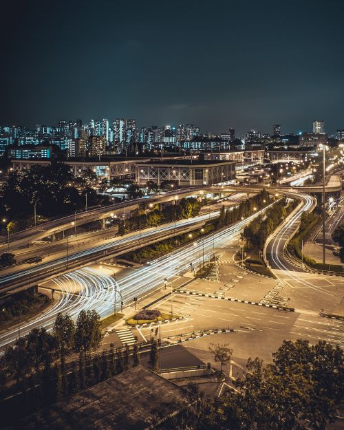 city office night view