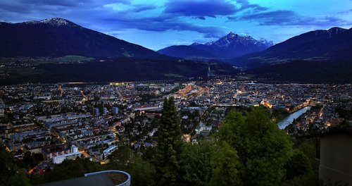 city  innsbruck  night photograph