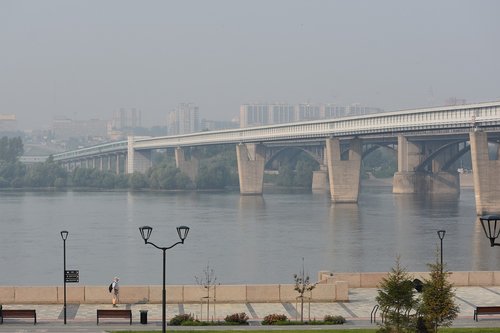 city  fog  river