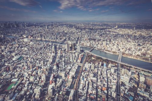 city aerial view urban