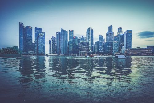 city skyline reflection