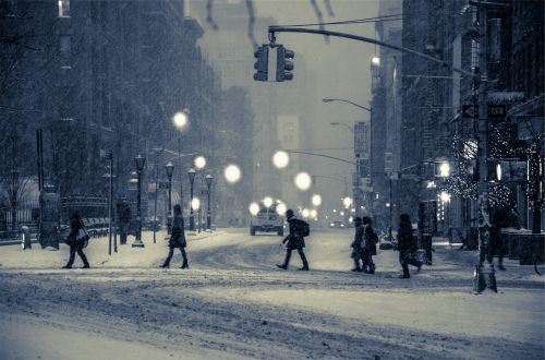 city winter snow