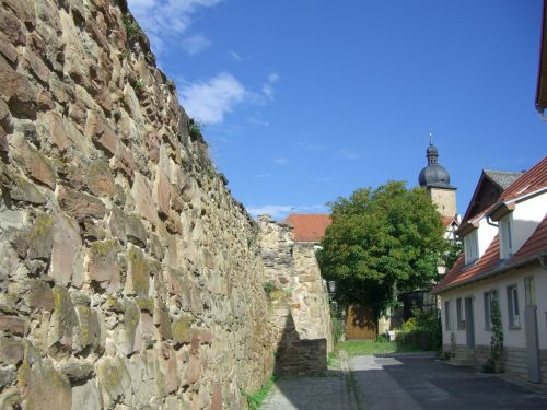 city wall masonry alley