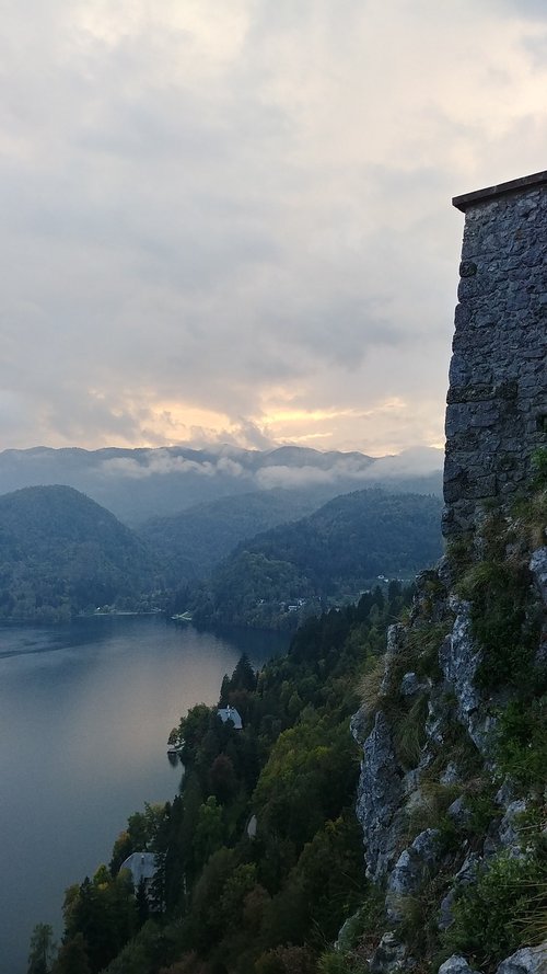 city walls  lake  nature