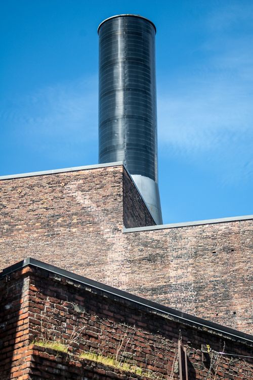 cityscape architecture smoke stack