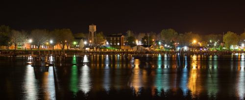 cityscape night water