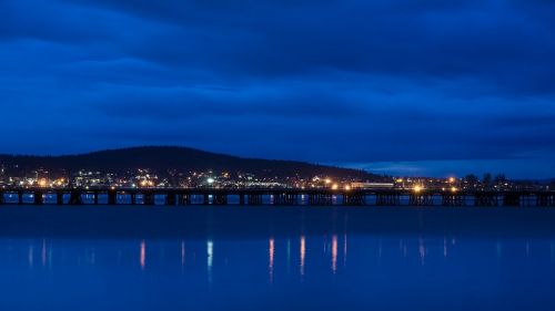 cityscape night water