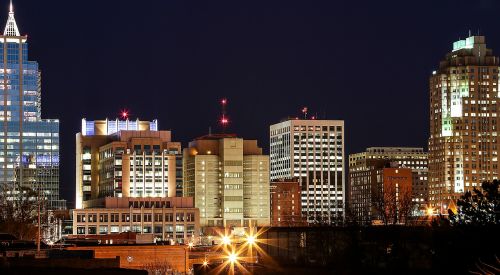 cityscape downtown night photograph