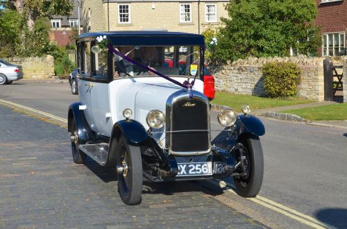 classic car wedding car white wedding car