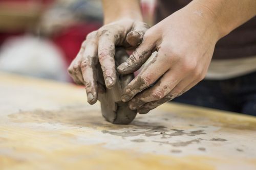 clay hands sculpting