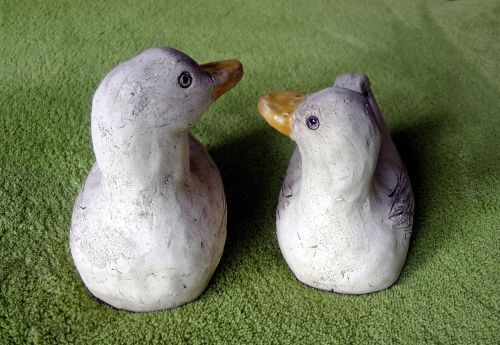 clay figures pair of ducks weel