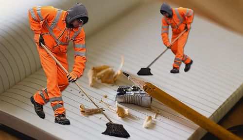 cleaning pencil sweep
