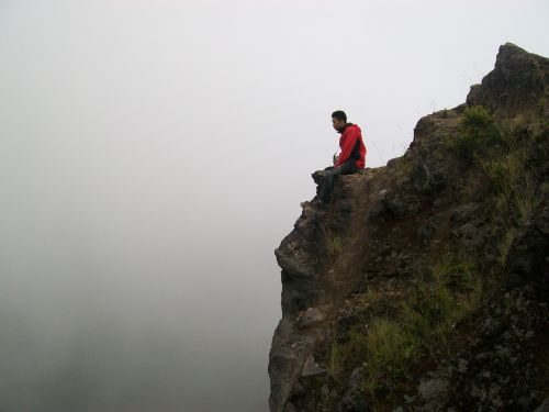 cliff peaceful mountain