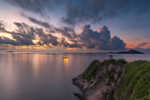 cliff sea dawn