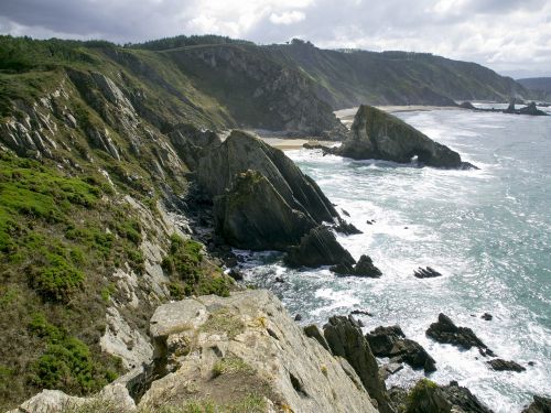 cliff rocks sea