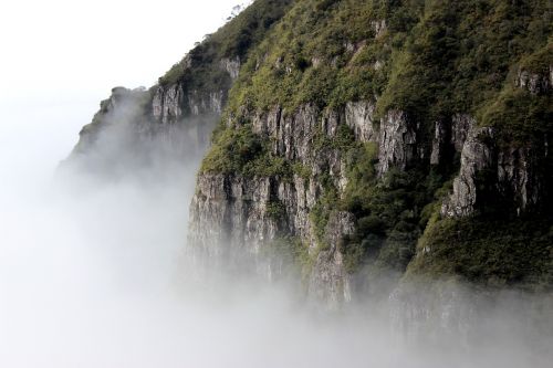 cliff fog mountain