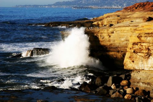cliffs beach sea