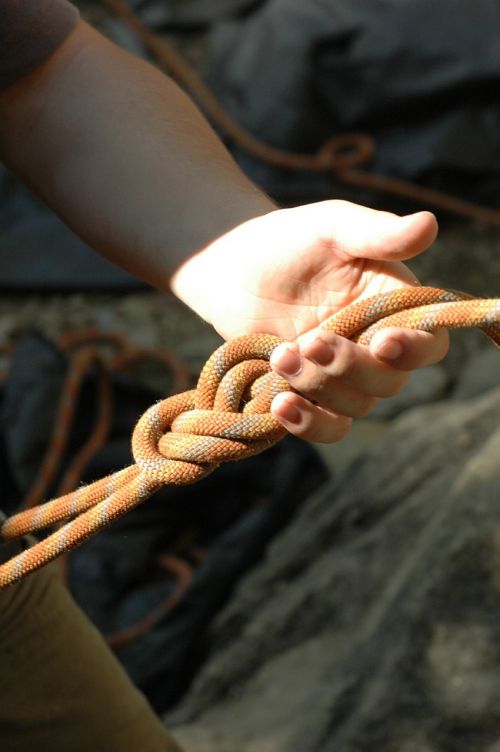 climb knot hand