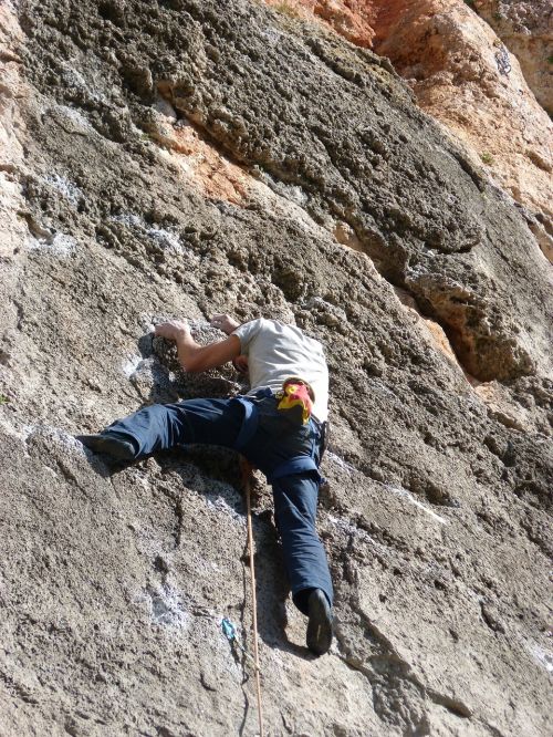 climber rock wall siurana