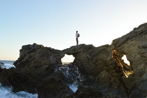 climbing rocks ocean