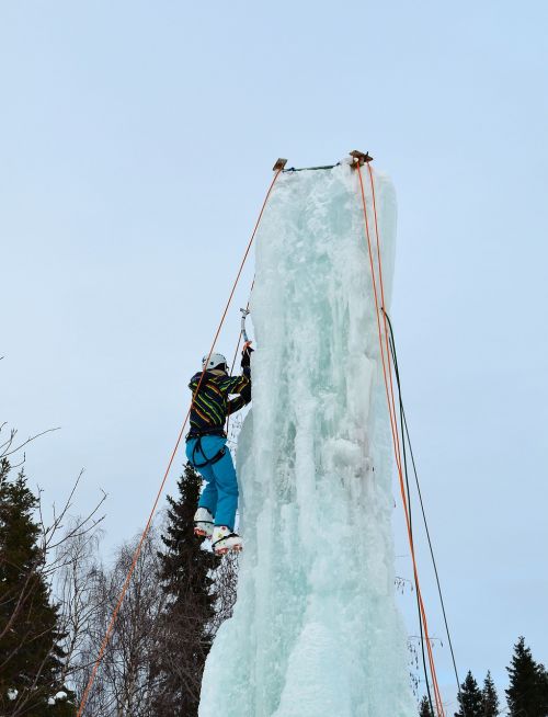 climbing ice climb