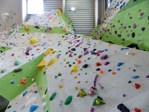 climbing wall climbing hall overhanging