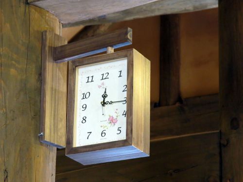 clock wooden clock time