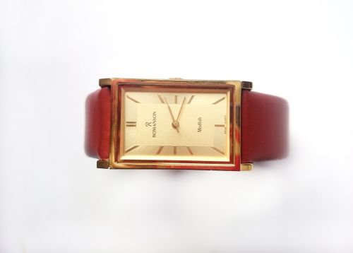 clock wrist leather belt