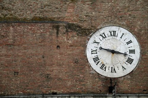 clock wall clock brick wall