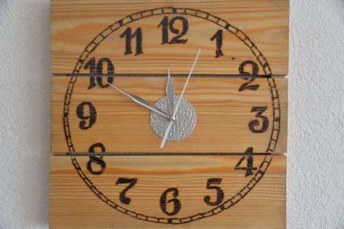 clock rustic wood