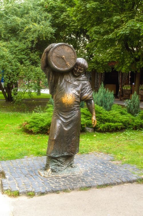 clock sculpture bronze