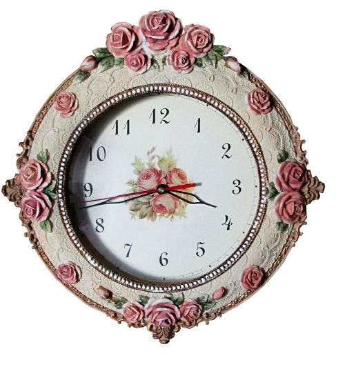 clock roses decorated